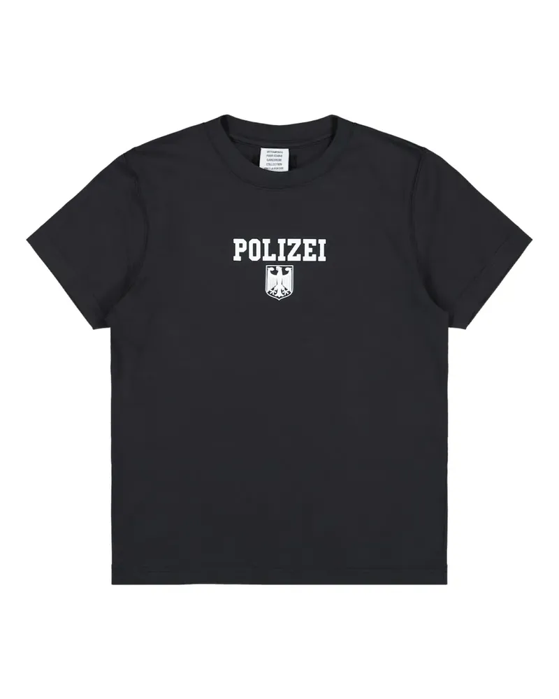 VETEMENTS Polizei Eagle T-Shirt mit Emblem - Schwarz Schwarz