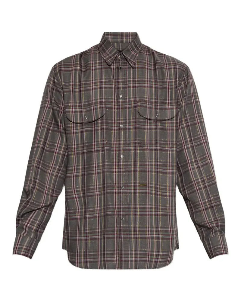 Dsquared2 check-pattern flap-pocket shirt - Grau Grau