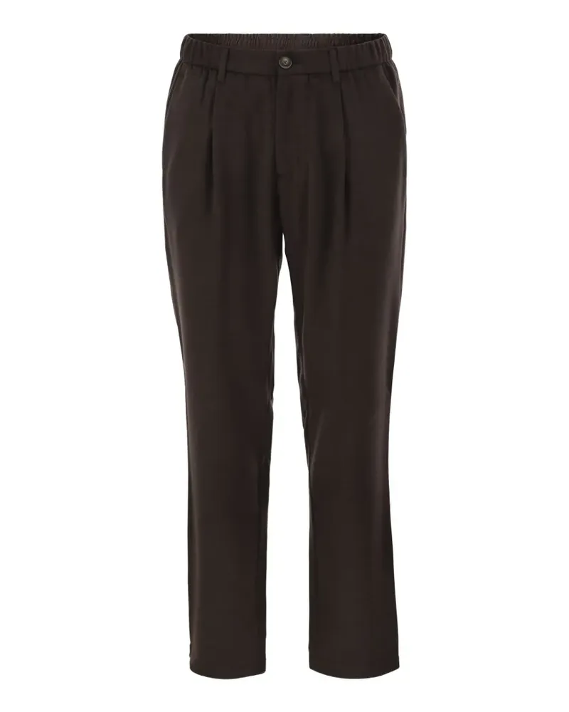 Herno Plissierte Hose mit Stretchbund - Braun Braun