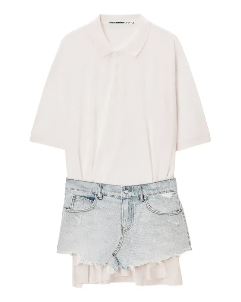Alexander Wang Jeanskleid im Layering-Look - Weiß Weiß