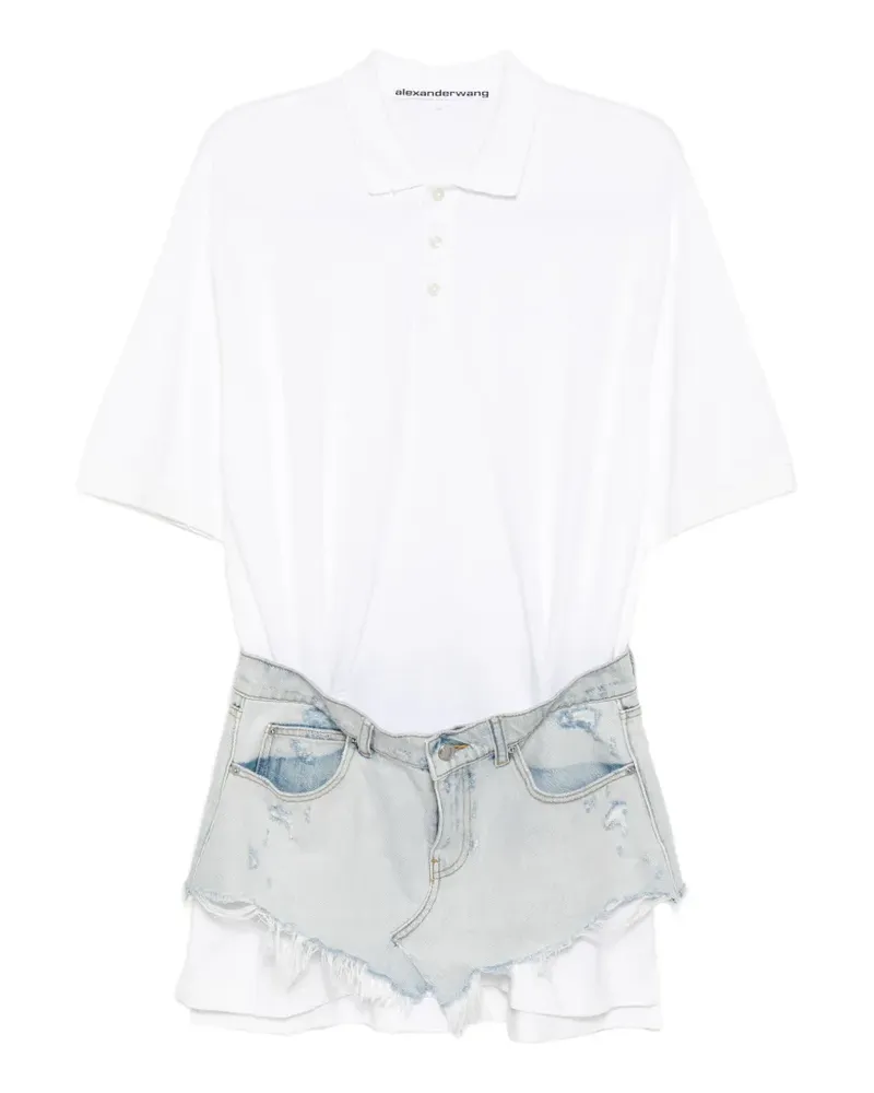 Alexander Wang Jeanskleid im Layering-Look - Weiß Weiß