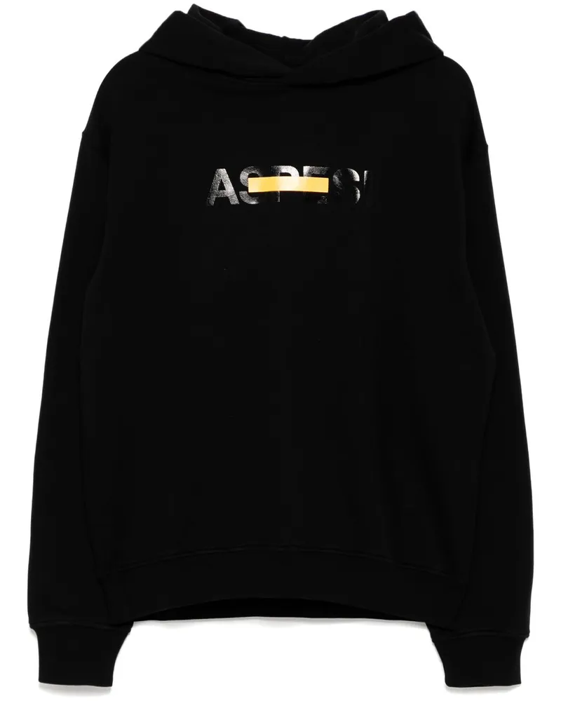 ASPESI Hoodie mit Logo-Print - Schwarz Schwarz