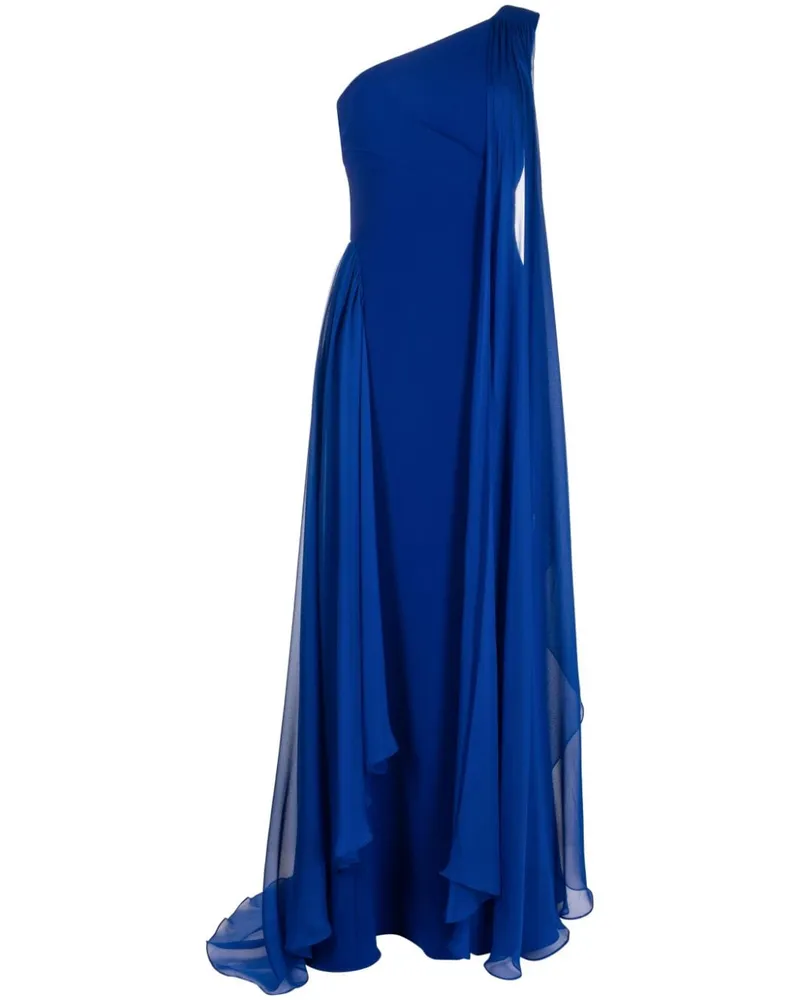 Amsale Asymmetrisches Abendkleid Blau