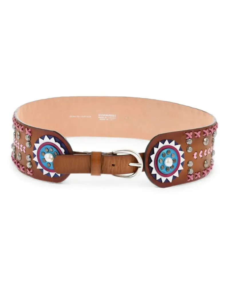 Dsquared2 Gürtel mit Nieten - Braun Braun