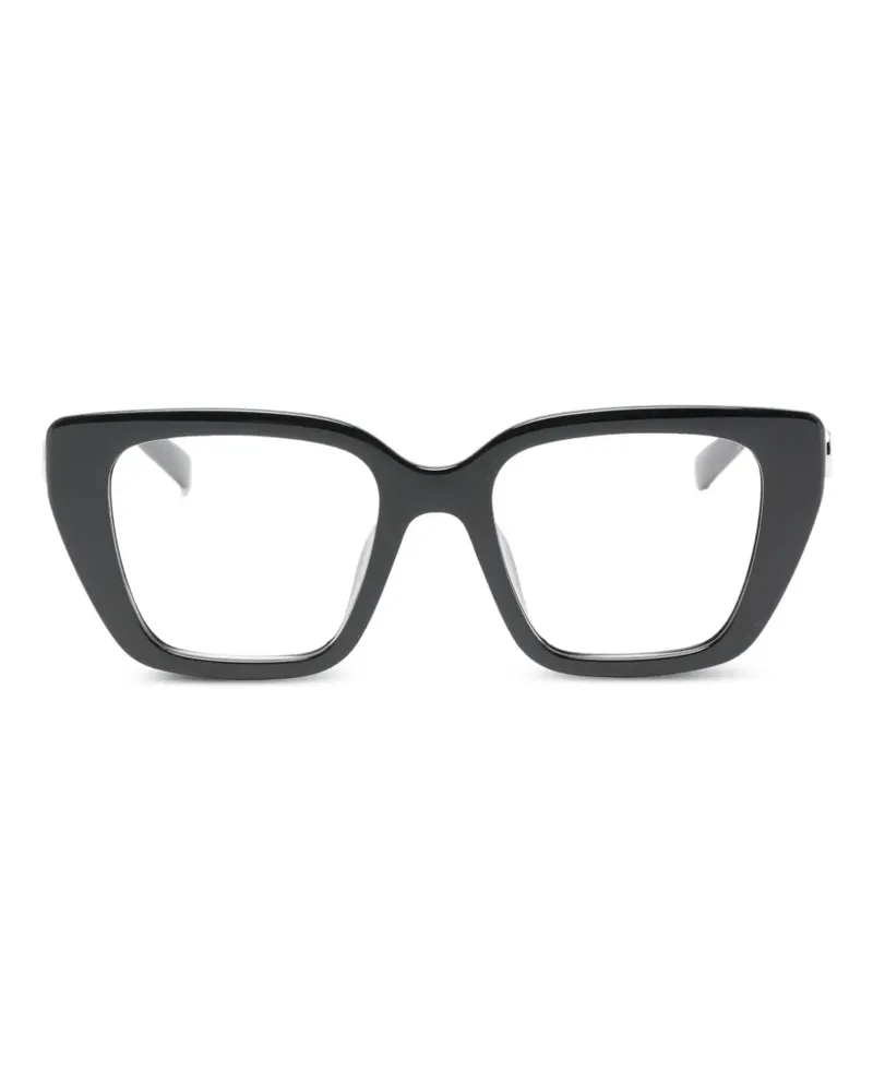 Gucci Eckige Brille mit Logo - Schwarz Schwarz