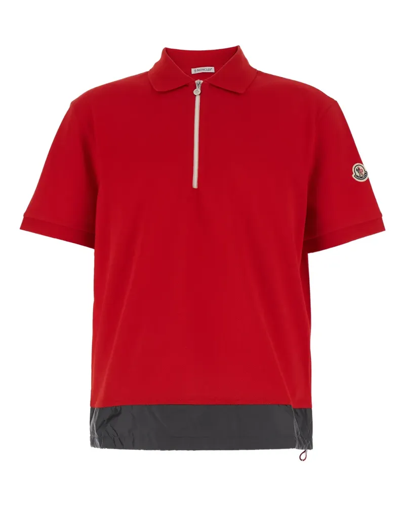 Moncler half-zip short-sleeve polo shirt - Rot Rot