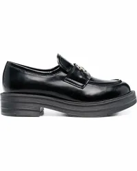 Moschino Klobige Loafer mit Logo-Schild Schwarz