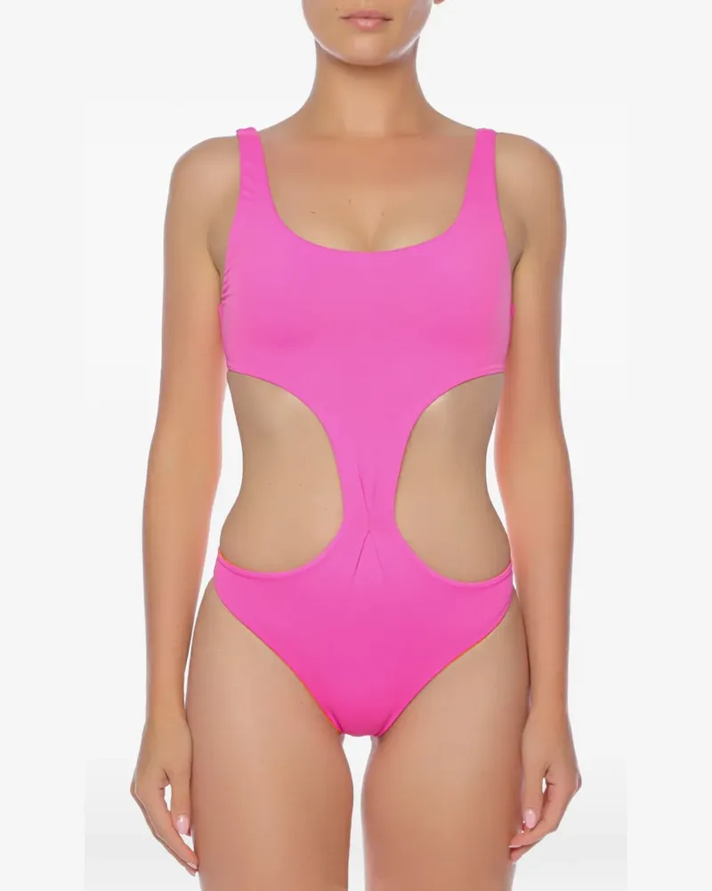 Banana Moon Badeanzug mit Cut-Out - Rosa Rosa