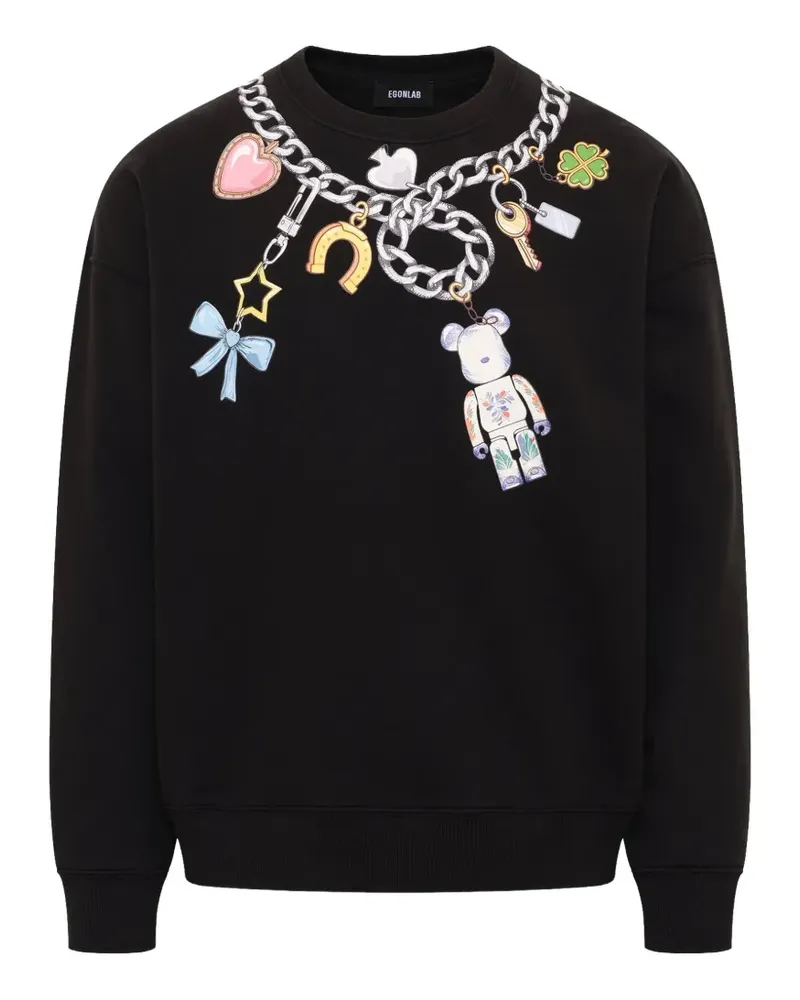 Egonlab Bearbrick Sweatshirt mit Print - Schwarz Schwarz