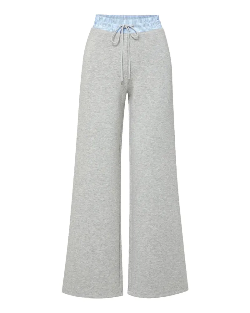 Veronica Beard Ernie drawstring flare track pants - Grau Grau