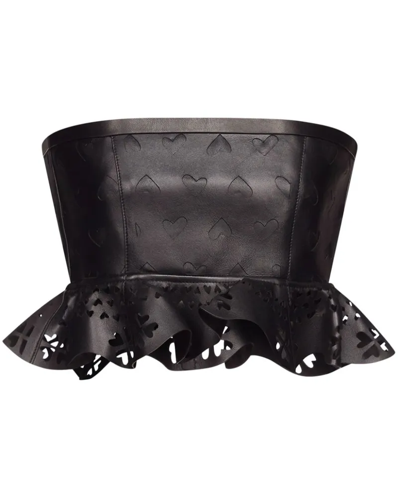 Area Bandeau-Top mit Laser-Cuts - Schwarz Schwarz