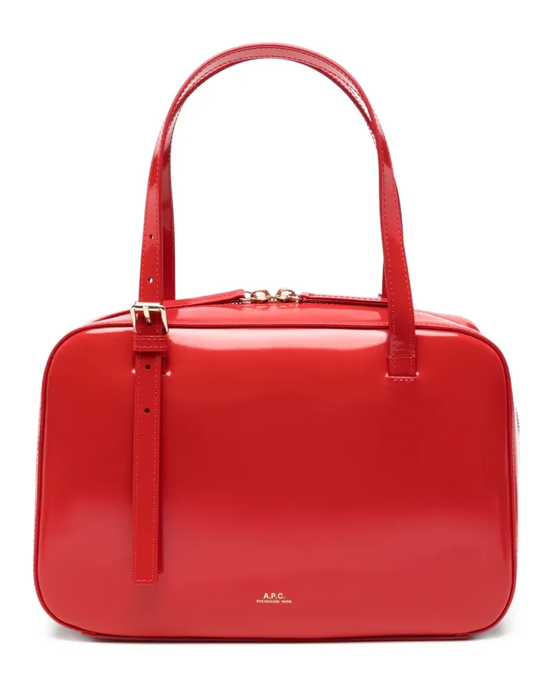 A.P.C. patent-finish buckle-detail tote bag - Rot Rot