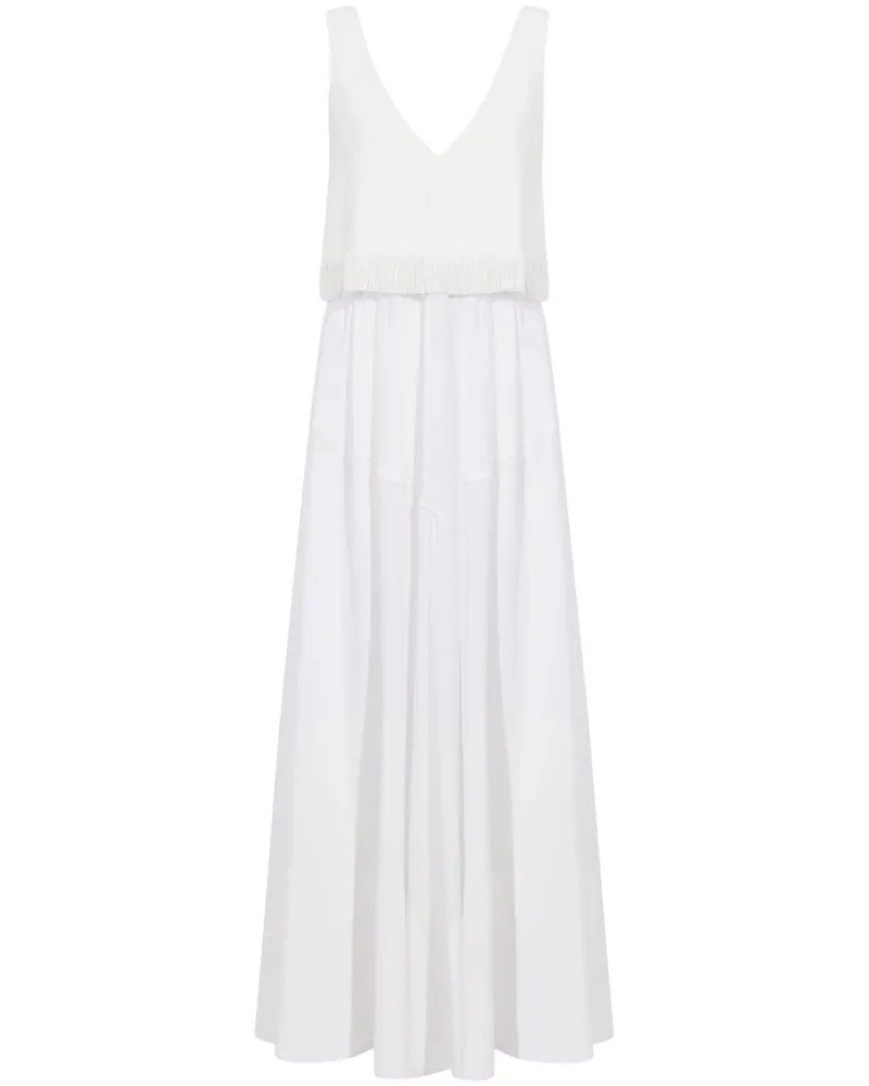 Proenza Schouler Lynda Maxikleid im Layering-Look mit Fransen - Weiß Weiß
