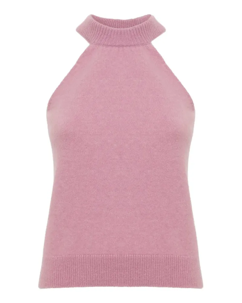 Laneus Gestricktes Neckholder-Top - Rosa Rosa