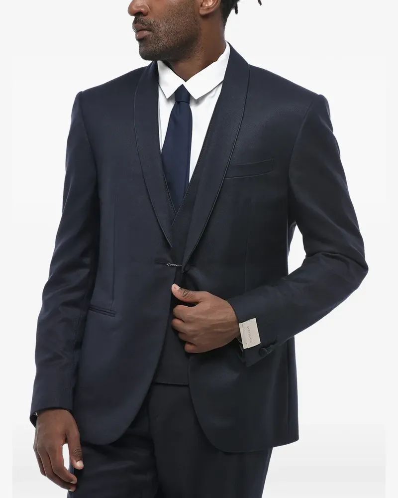 Corneliani Academy jacquard three-piece suit - Blau Blau