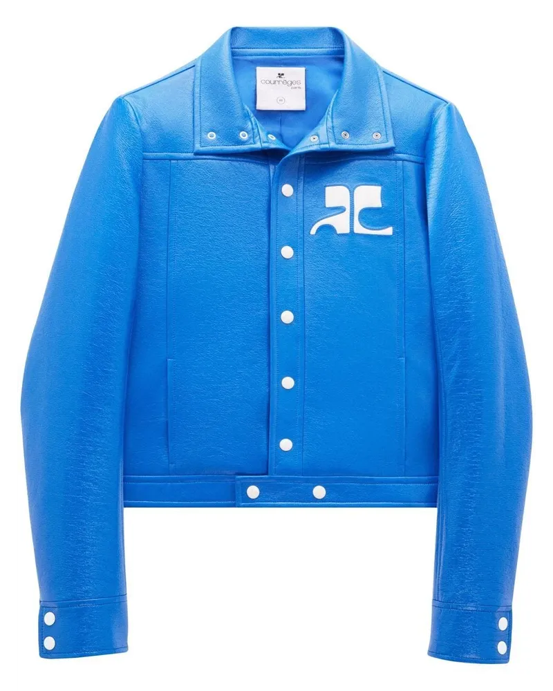 Courrèges Hemdjacke mit Logo-Patch - Blau Blau