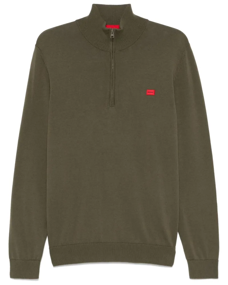 HUGO BOSS Pullover mit Logo-Etikett - Grün Grün