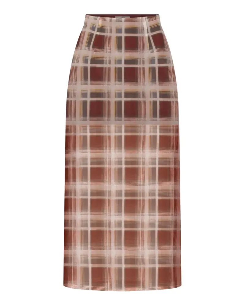 Frame Denim plaid organza maxi skirt - Rot Rot