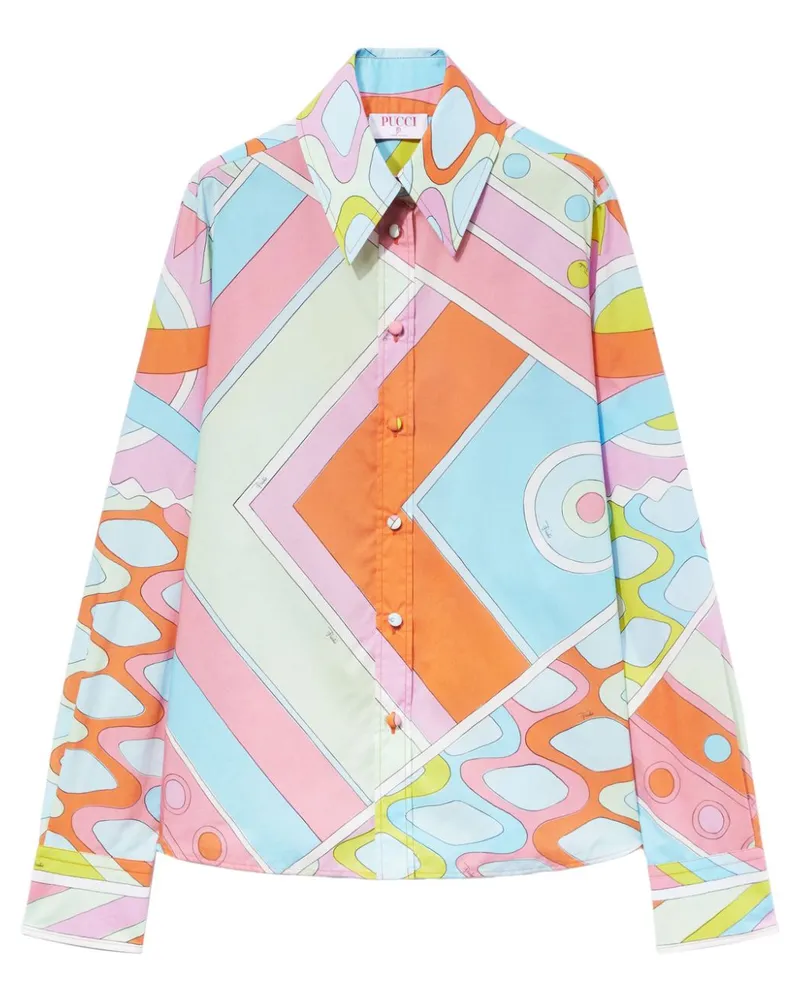 Emilio Pucci Bowlinghemd mit Vivara-Print - Orange Orange