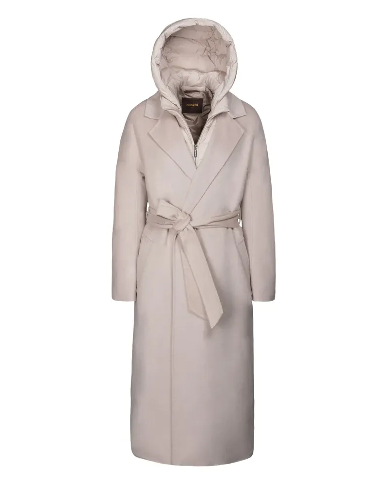 MOORER Olivie Kapuzenmantel mit Gürtel - Nude Nude