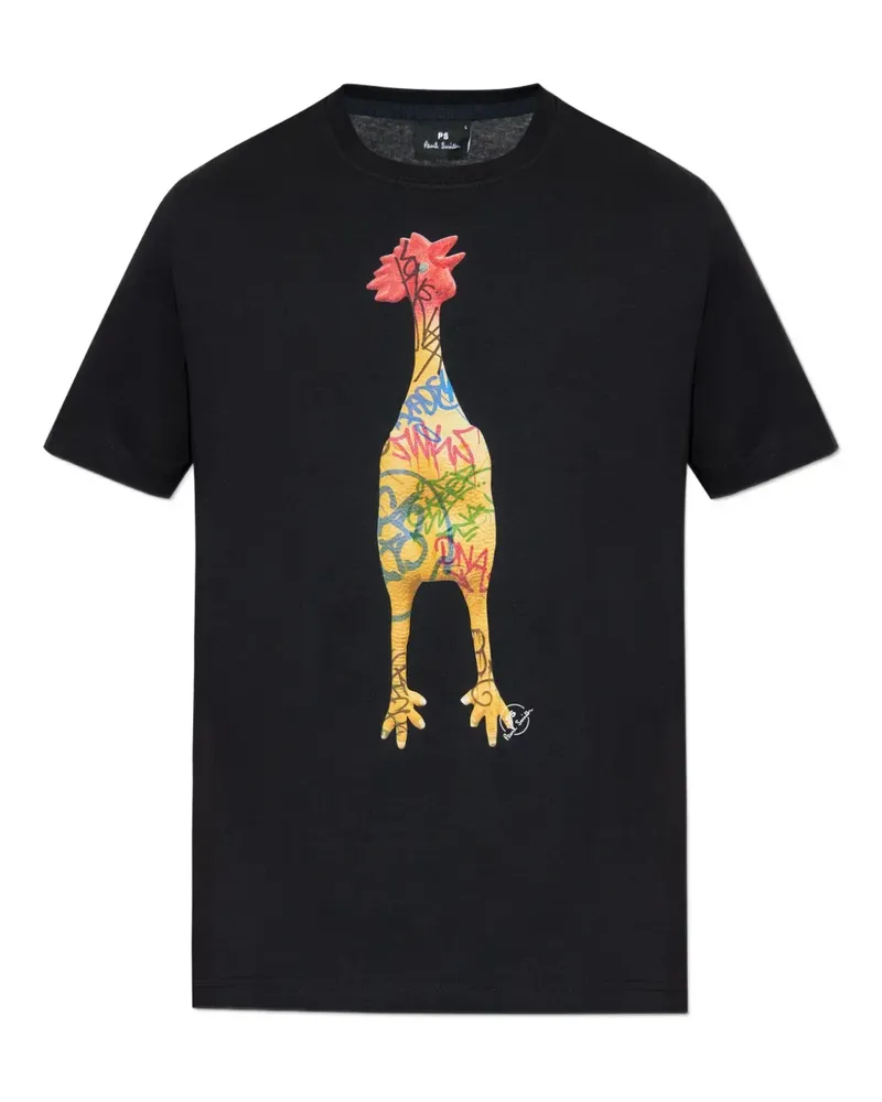 Paul Smith T-Shirt mit Hühner-Print - Schwarz Schwarz