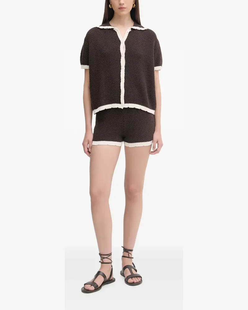 HAVEONE contrast-trim shorts and shirt set - Braun Braun