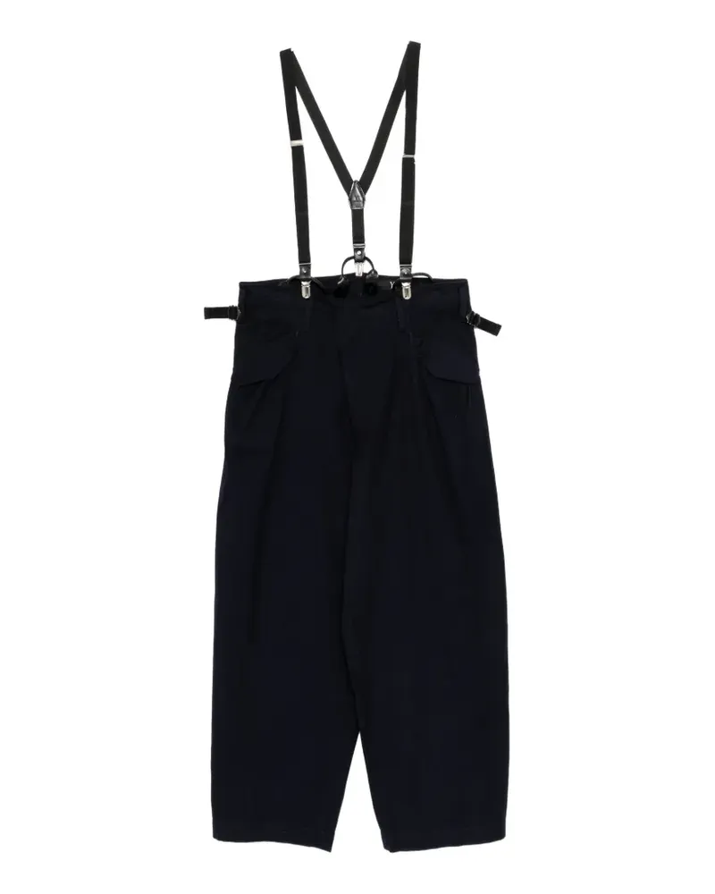 Yohji Yamamoto suspender-strap trousers - Blau Blau