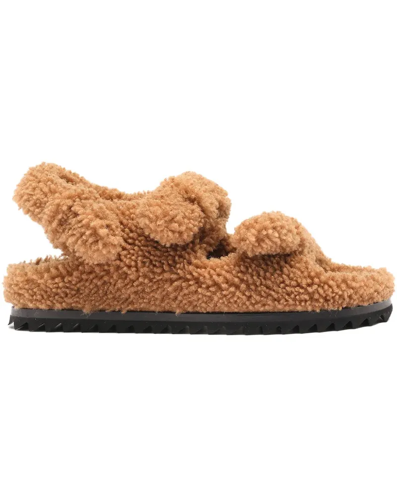 Officine Creative Italia Shearling-Sandalen - Braun Braun