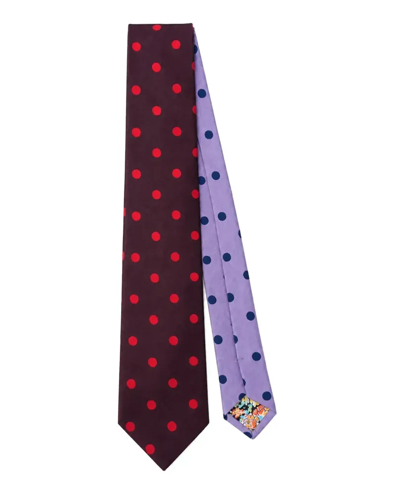 Paul Smith Seidenkrawatte mit Polka Dots - Violett Violett