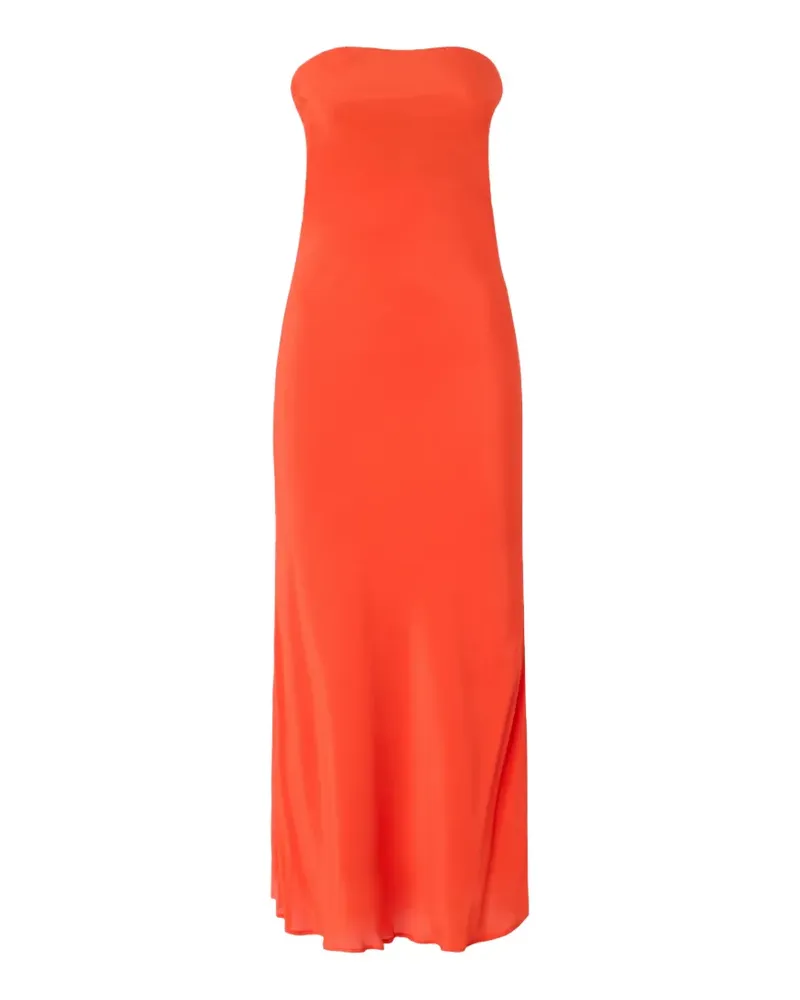 Pinko strapless satin-finish dress - Orange Orange