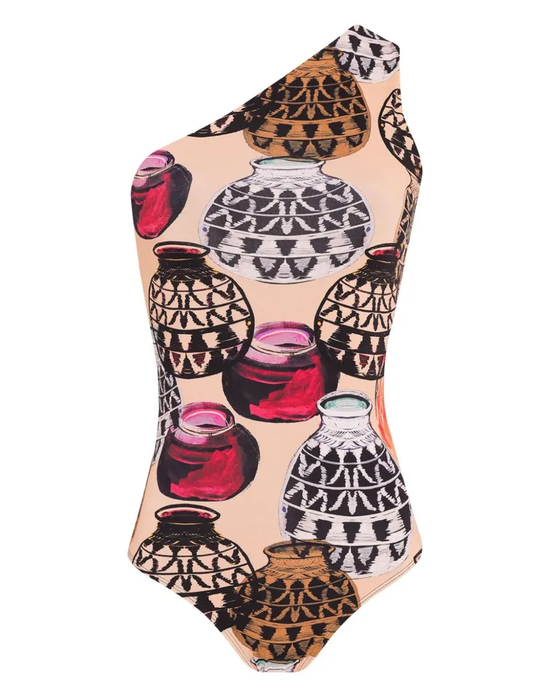 BRIGITTE Badeanzug mit grafischem Print - Nude Nude