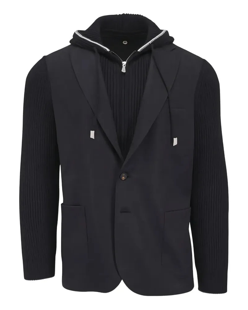 Eleventy Kapuzenjacke mit gestrickten Ärmeln - Grau Grau