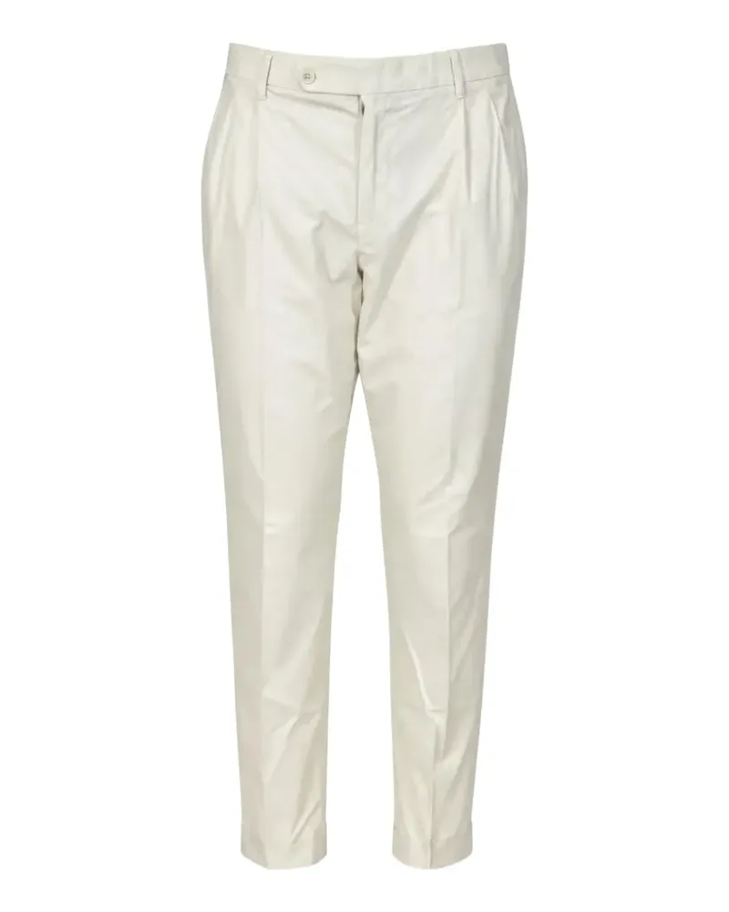 GTA pleated-detail turn-up trousers - Weiß Weiß