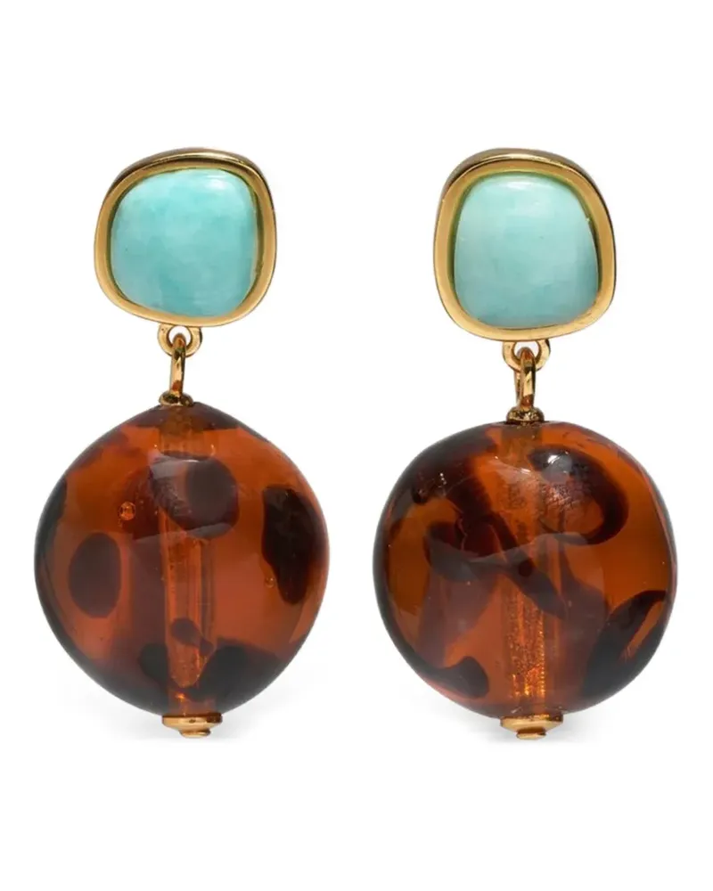 Lizzie Fortunato Pia Ohrringe mit eckigem Rahmen - Gold Gold