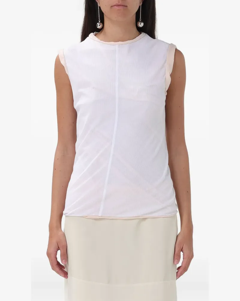 SPORTMAX Gerüschtes Eolo Oberteil - Weiß Weiß