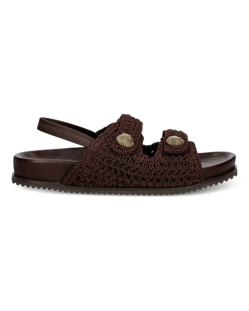 Twin-Set Gehäkelte Sandalen mit Muscheldetail - Braun Braun