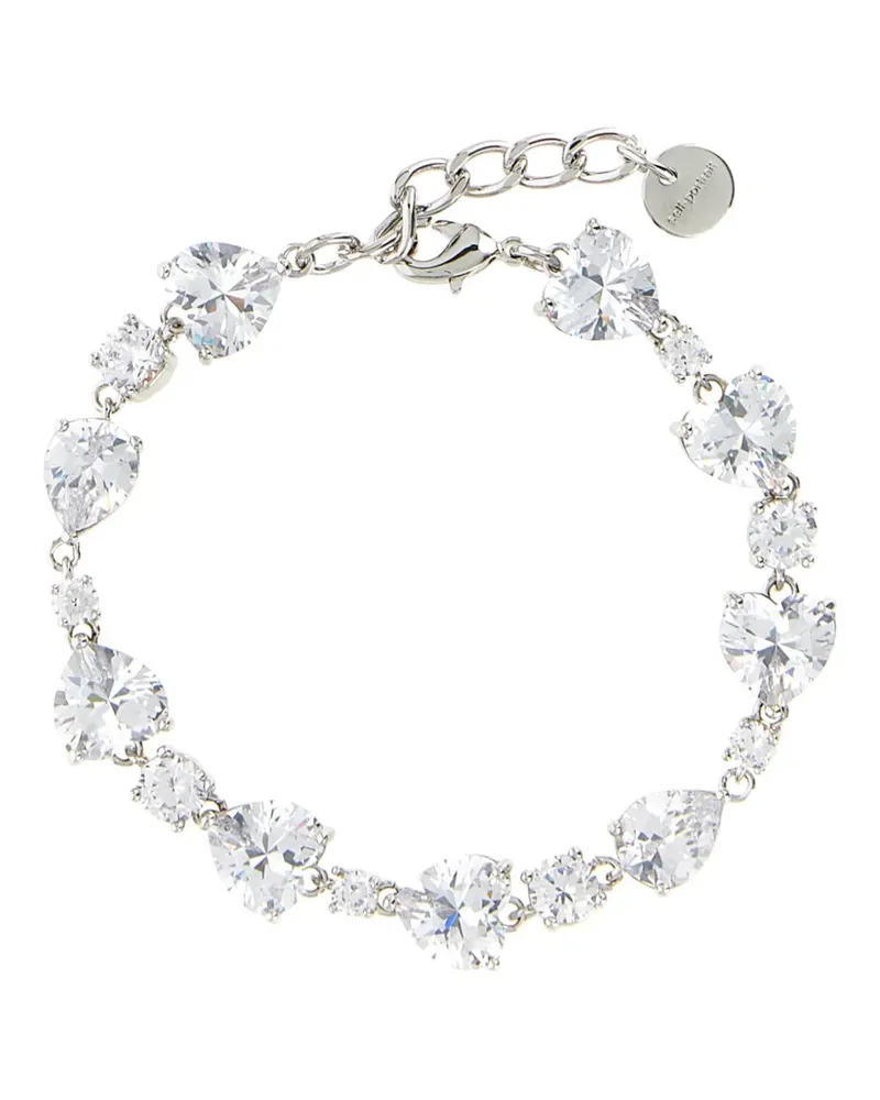 Self-Portrait heart-shaped crystal-embellished bracelet - Silber Silber