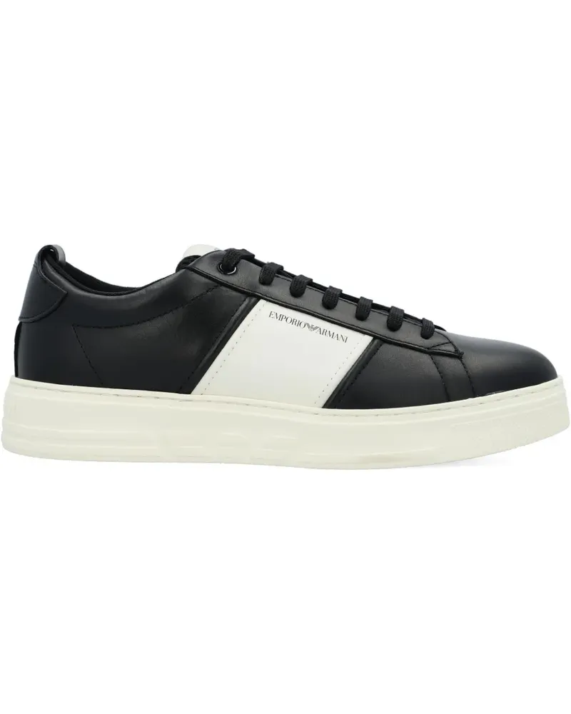 Emporio Armani Sneakers mit Einsätzen - Schwarz Schwarz