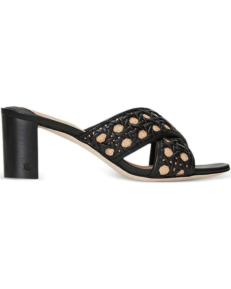 Ralph Lauren Gewebte Sandalen mit überkreuzten Riemen 60mm - Schwarz Schwarz