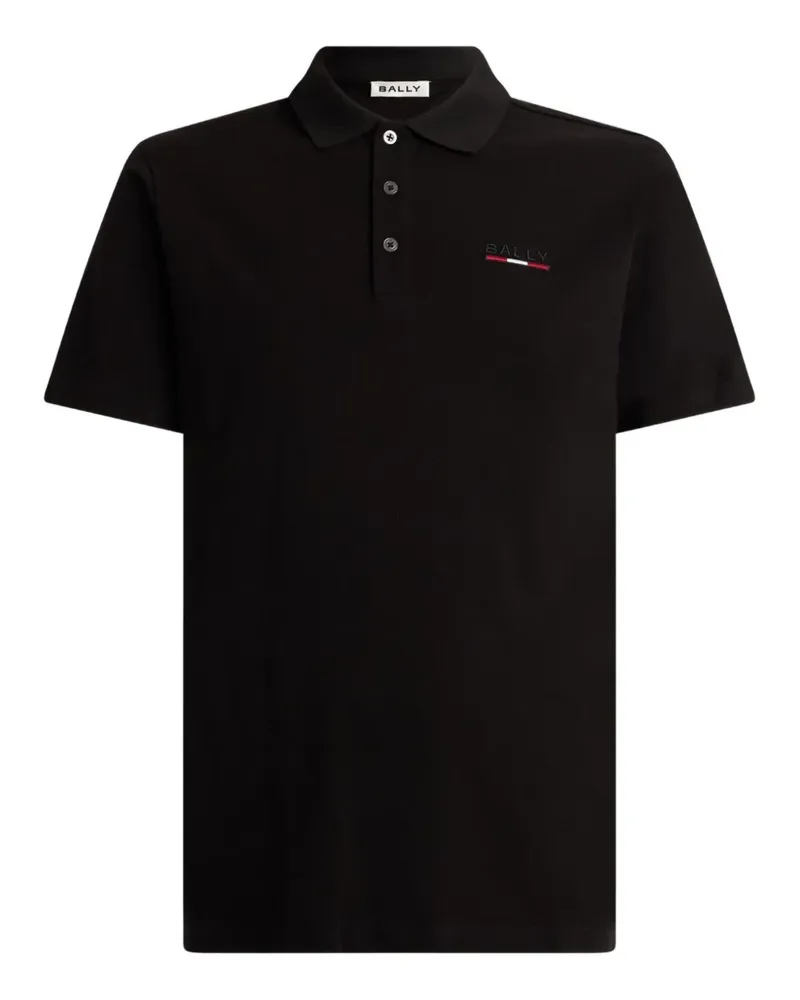 Bally Poloshirt mit Logo-Stickerei - Schwarz Schwarz