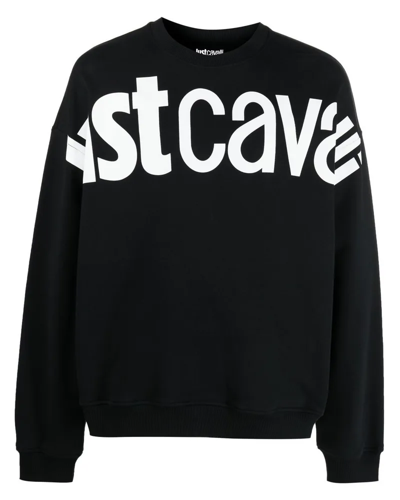 Just Cavalli Pullover mit Logo-Print Schwarz