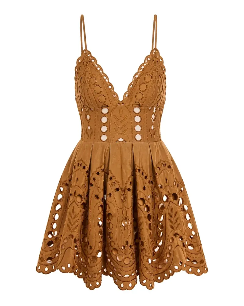 Charo Ruiz Nix broderie-anglaise mini dress - Braun Braun