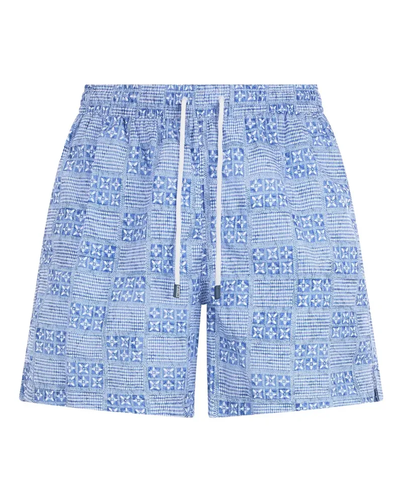 Fedeli printed drawstring swim shorts - Blau Blau