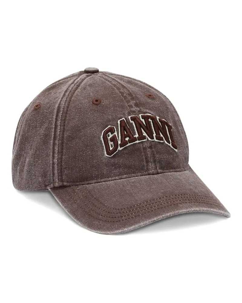 Ganni Baseballkappe mit Logo - Braun Braun