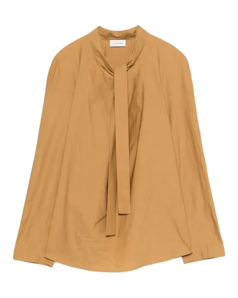 Christophe Lemaire tie-neck raglan-sleeve blouse - Nude Nude