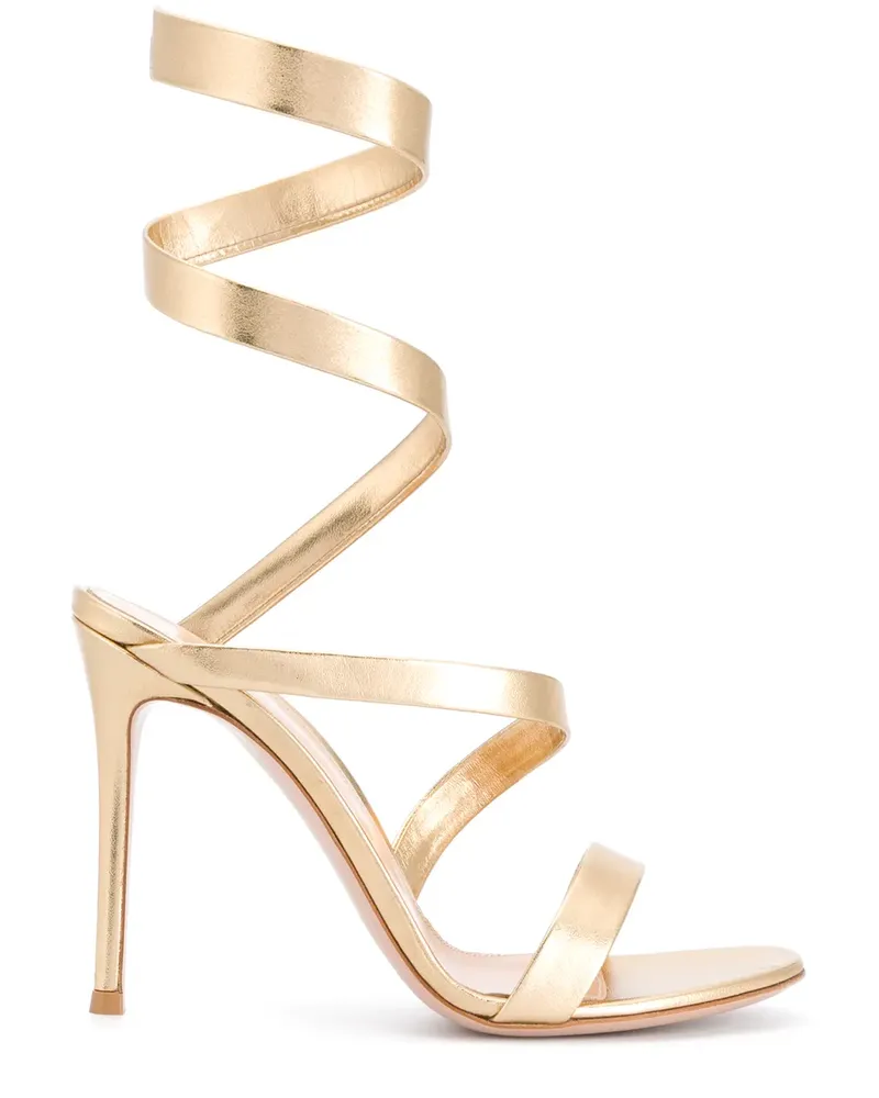 Gianvito Rossi Pantoletten mit überkreuzten Riemen - Gold Gold