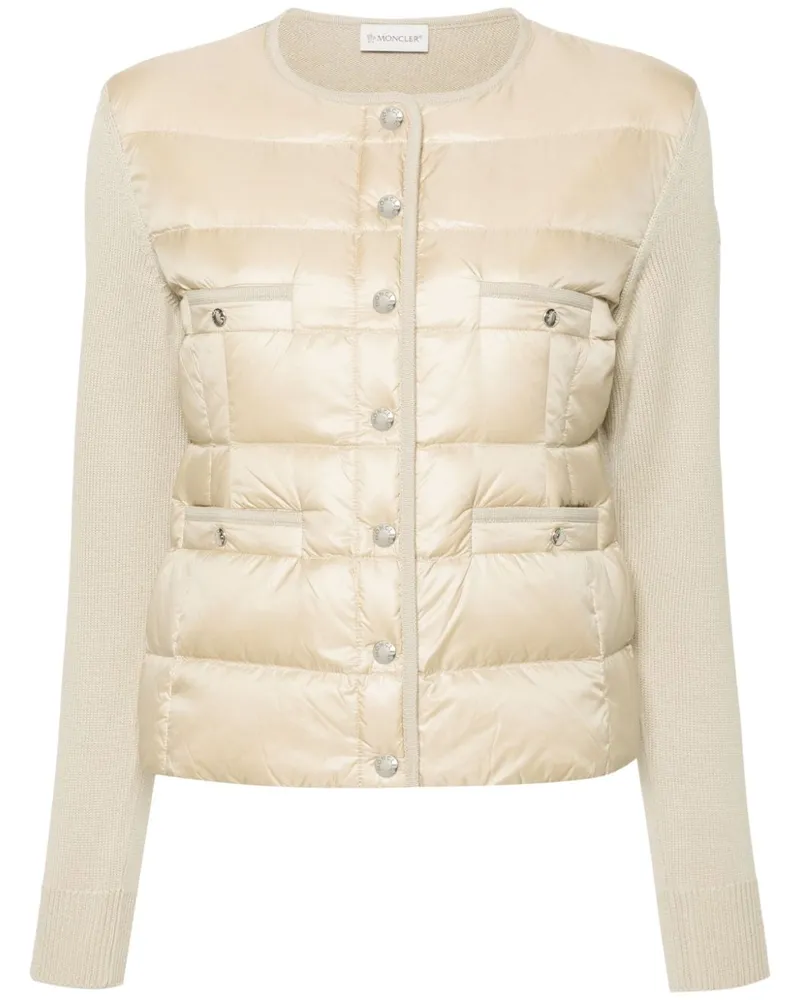 Moncler Jacke mit Logo-Patch - Nude Nude