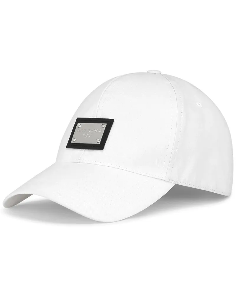 Dolce & Gabbana Baseballkappe mit Logo-Schild - Weiß Weiß