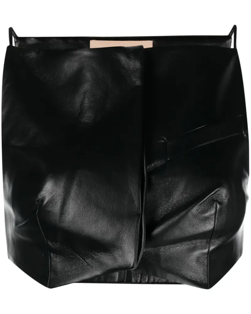 Aya Muse Cropped-Top aus Faux-Leder - Schwarz Schwarz