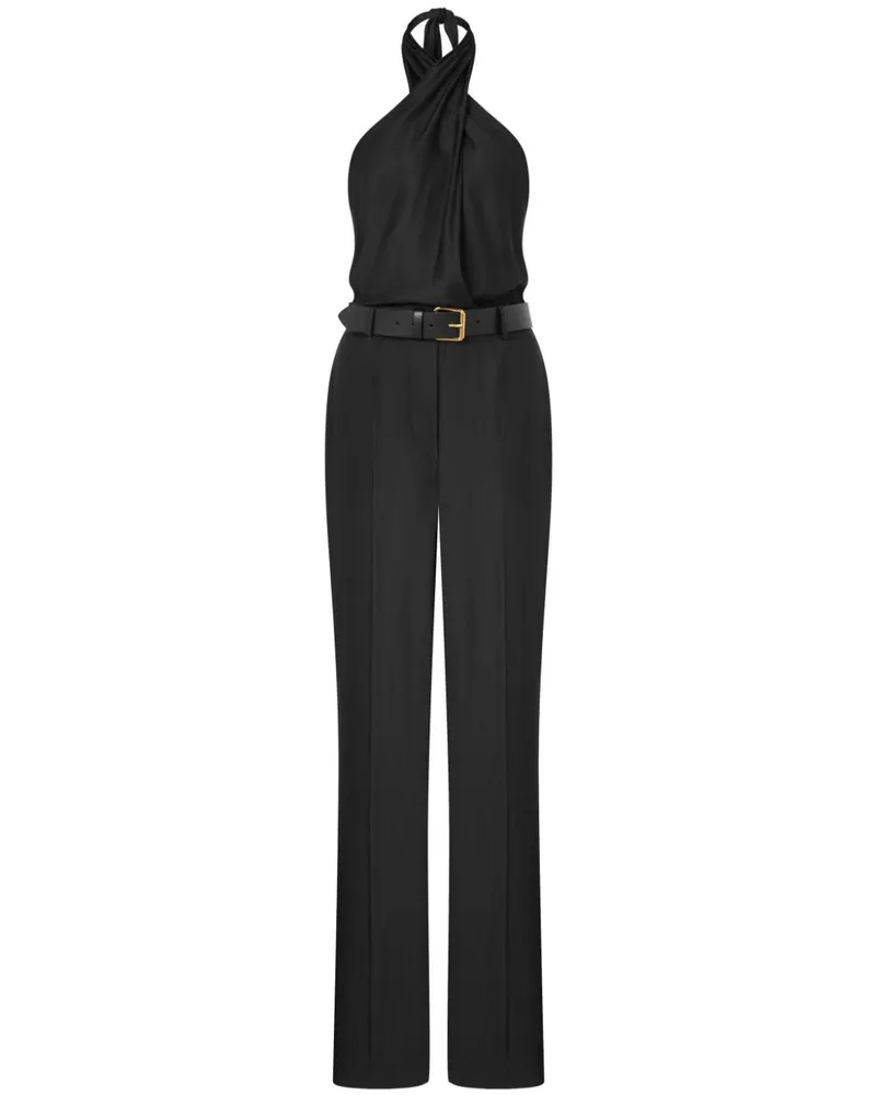 Moschino Neckholder-Jumpsuit mit Gürtel - Schwarz Schwarz